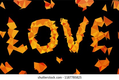 Light Orange vector polygon abstract background. Glitter abstract illustration with an elegant design. A new texture for your design.