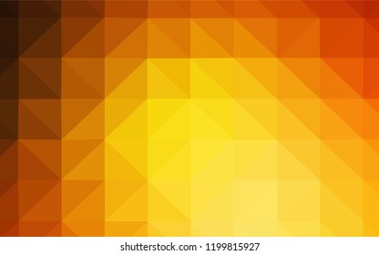 Light Orange vector polygon abstract background. Colorful abstract illustration with triangles. Best triangular design for your business.