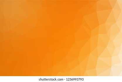 Light Orange vector polygon abstract background. An elegant bright illustration with gradient. The best triangular design for your business.