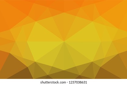 Light Orange vector polygon abstract backdrop. Creative geometric illustration in Origami style with gradient. A completely new template for your business design.
