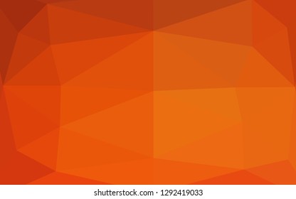 Light Orange vector polygon abstract backdrop. Creative illustration in halftone style with gradient. Triangular pattern for your business design.
