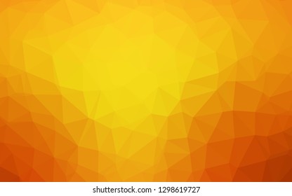 Light Orange vector polygon abstract backdrop. Shining colored illustration in a Brand new style. The best triangular design for your business.