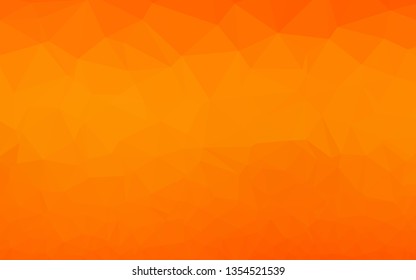 Light Orange vector polygon abstract layout. Shining illustration, which consist of triangles. Elegant pattern for a brand book.