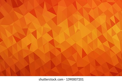 Light Orange vector polygon abstract background. Triangular geometric sample with gradient.  Completely new design for your business.
