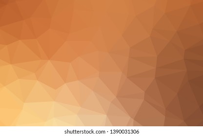 Light Orange vector polygon abstract background. Shining illustration, which consist of triangles. Triangular pattern for your business design.