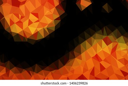 Light Orange vector polygon abstract layout. Glitter abstract illustration with an elegant design. Triangular pattern for your business design.