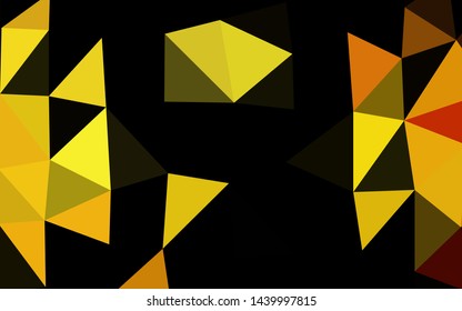 Light Orange vector polygon abstract background. Shining illustration, which consist of triangles. Triangular pattern for your business design.