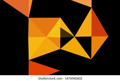 Light Orange vector polygon abstract backdrop. Geometric illustration in Origami style with gradient. Elegant pattern for a brand book.
