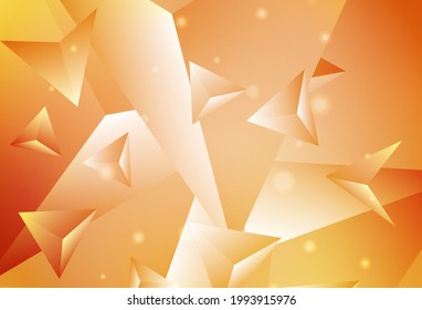 Light Orange vector polygon abstract layout. Triangular geometric sample with gradient.  A completely new design for your leaflet.