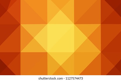 Light Orange vector polygonal background. Triangular geometric sample with gradient.  That pattern can be used as a part of a brand book.