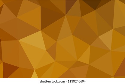 Light Orange vector polygonal background. Shining polygonal illustration, which consist of triangles. A new texture for your web site.