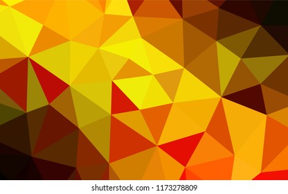 Light Orange vector polygonal background. Triangular geometric sample with gradient.  The polygonal design can be used for your web site.