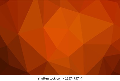 Light Orange vector polygonal background. Triangular geometric sample with gradient.  Triangular pattern for your design.