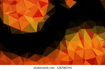 Light Orange vector polygonal background. Shining illustration, which consist of triangles. Template for a cell phone background.