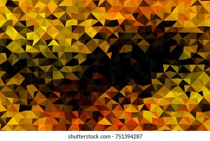 Light Orange vector polygonal background. Creative illustration in halftone style with gradient. Triangular pattern for your business design.