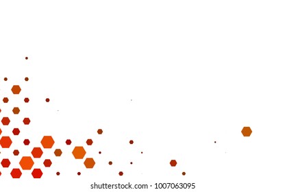 Light Orange vector polygonal illustration, which consist of hexagons. Hexagonal design for your business. Creative geometric background in Origami style with gradient