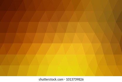 Light Orange vector polygonal illustration, which consist of triangles. Triangular pattern for your business design. Geometric background in Origami style with gradient. 