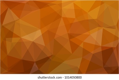 Light Orange vector polygonal illustration, which consist of triangles. Triangular design for your business. Creative geometric background in Origami style with gradient