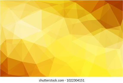 Light Orange vector polygonal illustration, which consist of triangles. Triangular pattern for your business design. Geometric background in Origami style with gradient. 