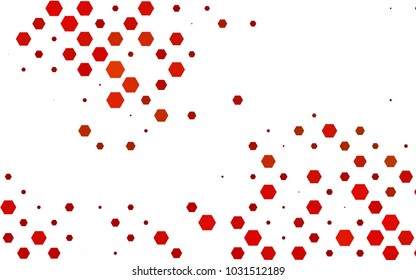 Light Orange vector polygonal illustration, which consist of hexagons. Hexagonal pattern for your business design. Geometric background in Origami style with gradient. 