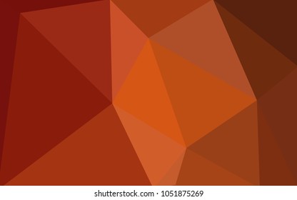 Light Orange vector polygonal illustration, which consist of triangles. Triangular pattern for your business design. Geometric background in Origami style with gradient. 
