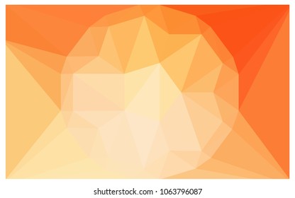 Light Orange vector polygonal illustration, which consist of triangles with a gemstone in center. Triangular design of a huge diamond for your business. Creative geometric background of gems.