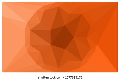 Light Orange vector polygonal illustration, which consist of triangles with a gemstone in center. Triangular design of a huge diamond for your business. Creative geometric background of gems.