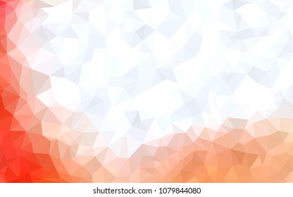 Light Orange vector polygonal illustration, which consist of triangles. Triangular pattern for your business design. Geometric background in Origami style with gradient. 