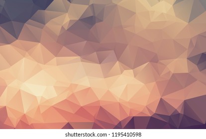 Light Orange vector polygonal illustration, which consist of triangles. Triangular design for your business. Creative geometric background