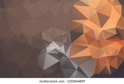 Light Orange vector polygonal illustration, which consist of triangles. Triangular design for your business. Creative geometric background