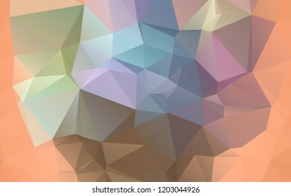Light Orange vector polygonal illustration, which consist of triangles. Triangular design for your business. Creative geometric background