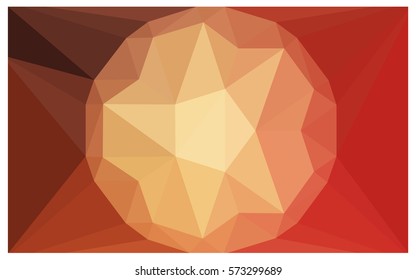 Light Orange vector polygonal illustration, which consist of triangles with a gemstone in center. Triangular design of a huge diamond for your business. Creative geometric background of gems.