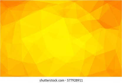 Light Orange vector polygonal illustration, which consist of triangles. Triangular pattern for your business design. Geometric background in Origami style with gradient. 
