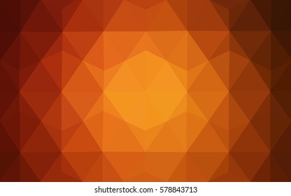 Light Orange vector polygonal illustration, which consist of triangles. Triangular pattern for your business design. Geometric background in Origami style with gradient. 