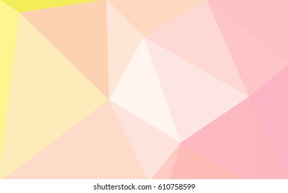 Light Orange vector polygonal illustration, which consist of triangles. Triangular pattern for your business design. Geometric background in Origami style with gradient. 