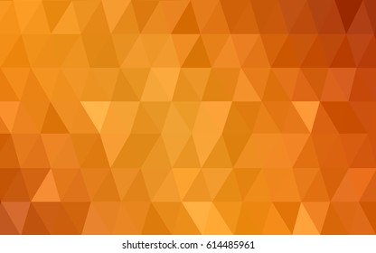 Light Orange vector polygonal illustration, which consist of triangles. Triangular design for your business. Creative geometric background in Origami style with gradient