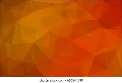 Light Orange vector polygonal illustration, which consist of triangles. Triangular design for your business. Creative geometric background in Origami style with gradient