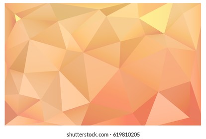 Light Orange vector polygonal illustration, which consist of triangles. Triangular pattern for your business design. Geometric background in Origami style with gradient. 