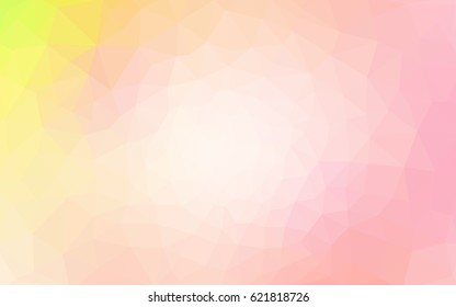 Light Orange vector polygonal illustration, which consist of triangles. Triangular pattern for your business design. Geometric background in Origami style with gradient. 