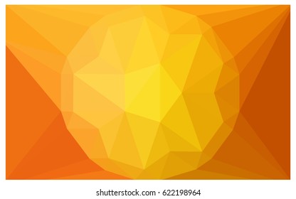 Light Orange vector polygonal illustration, which consist of triangles with a gemstone in center. Triangular design of a huge diamond for your business. Creative geometric background of gems.