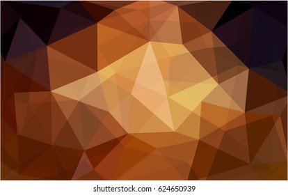 Light orange vector polygonal illustration, which consist of triangles. Triangular pattern for your business design. Geometric background in Origami style with gradient. 