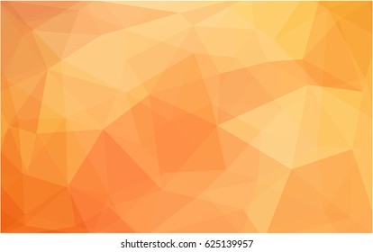 Light Orange vector polygonal illustration, which consist of triangles. Triangular pattern for your business design. Geometric background in Origami style with gradient. 