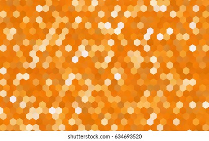 Light Orange vector polygonal illustration, which consist of hexagons. Hexagonal design for your business. Creative geometric background in Origami style with gradient