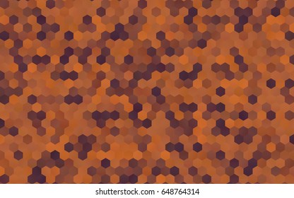 Light Orange vector polygonal illustration, which consist of hexagons. Hexagonal pattern for your business design. Geometric background in Origami style with gradient. 
