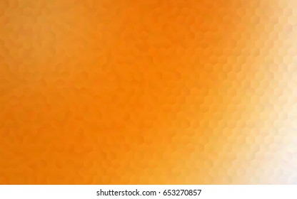 Light Orange vector polygonal illustration, which consist of hexagons. Hexagonal design for your business. Creative geometric background in Origami style with gradient