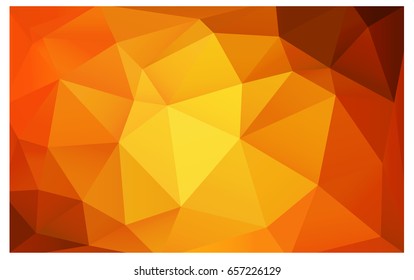 Light Orange vector polygonal illustration, which consist of triangles. Triangular pattern for your business design. Geometric background in Origami style with gradient. 