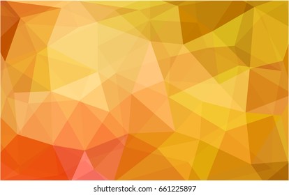 Light Orange vector polygonal illustration, which consist of triangles. Triangular pattern for your business design. Geometric background in Origami style with gradient. 