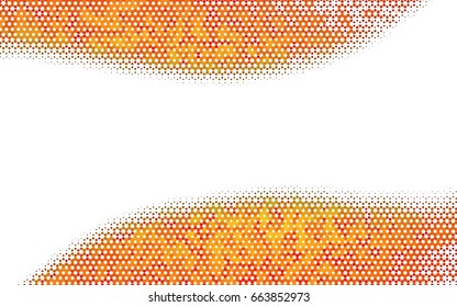 Light Orange vector polygonal illustration, which consist of hexagons. Hexagonal pattern for your business design. Geometric background in Origami style with gradient. 