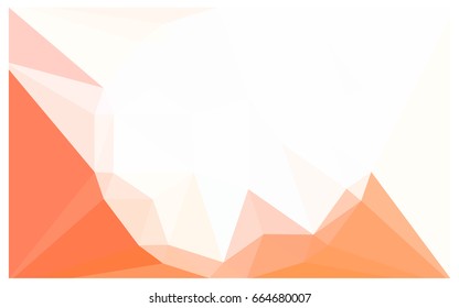 Light Orange vector polygonal illustration, which consist of triangles with a gemstone in center. Triangular design of a huge diamond for your business. Creative geometric background of gems.
