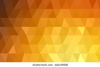 Light Orange vector polygonal illustration, which consist of triangles. Triangular design for your business. Creative geometric background in Origami style with gradient